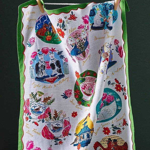 Anthropologie Other - NWT Anthropologie Emily Maude  12 Days of  Christmas Kitchen Towel